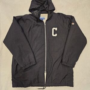 Vintage Champion Cornell Men's Jacket Black Nylon Size L
